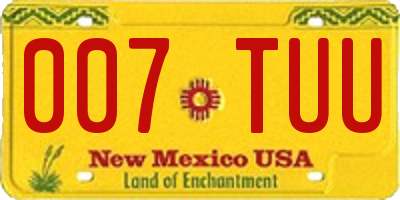 NM license plate 007TUU