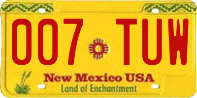 NM license plate 007TUW