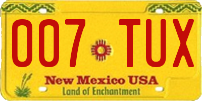 NM license plate 007TUX