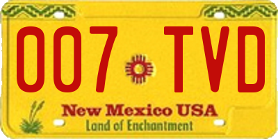 NM license plate 007TVD