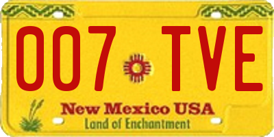 NM license plate 007TVE