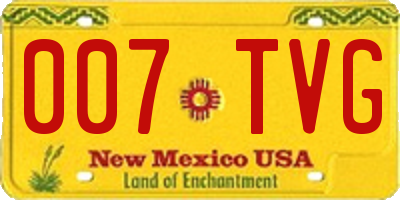 NM license plate 007TVG