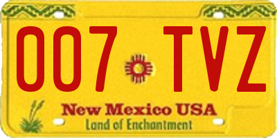 NM license plate 007TVZ