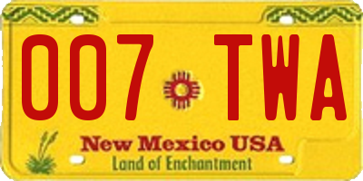 NM license plate 007TWA