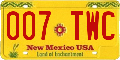 NM license plate 007TWC