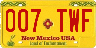 NM license plate 007TWF