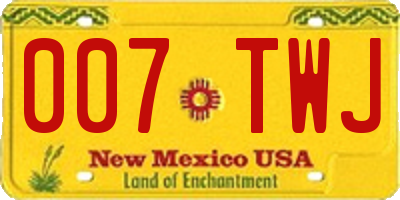 NM license plate 007TWJ