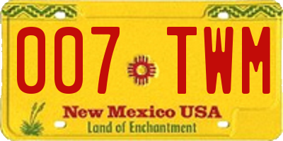 NM license plate 007TWM