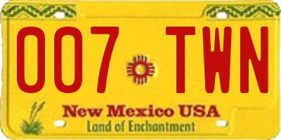 NM license plate 007TWN