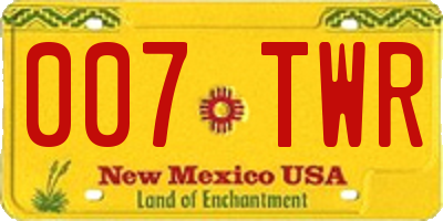 NM license plate 007TWR