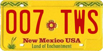 NM license plate 007TWS