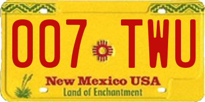 NM license plate 007TWU