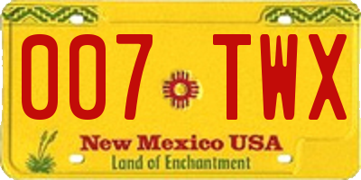 NM license plate 007TWX