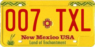 NM license plate 007TXL