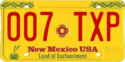 NM license plate 007TXP