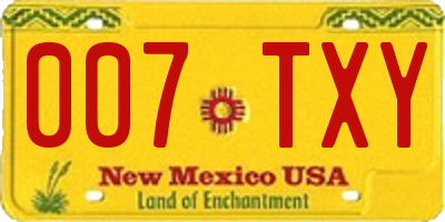 NM license plate 007TXY