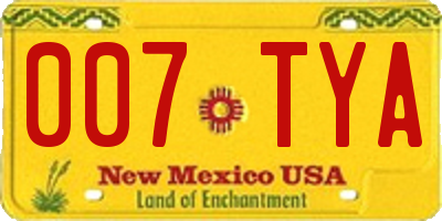 NM license plate 007TYA