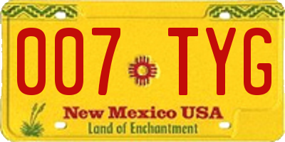 NM license plate 007TYG