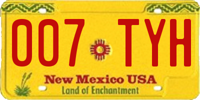 NM license plate 007TYH