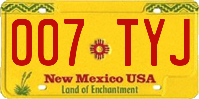 NM license plate 007TYJ