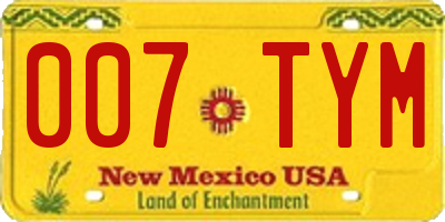 NM license plate 007TYM