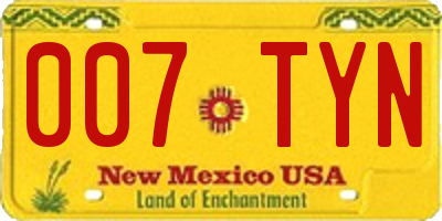NM license plate 007TYN