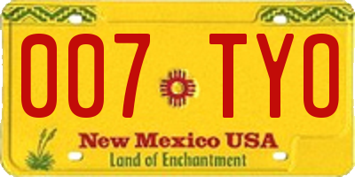 NM license plate 007TYO