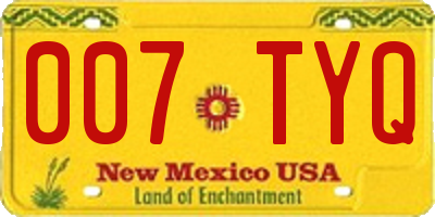 NM license plate 007TYQ
