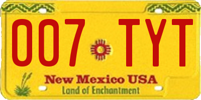 NM license plate 007TYT
