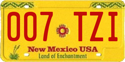 NM license plate 007TZI