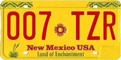 NM license plate 007TZR