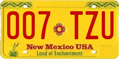 NM license plate 007TZU