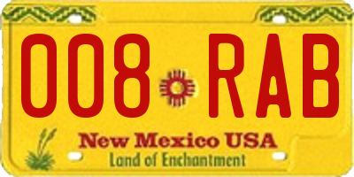 NM license plate 008RAB