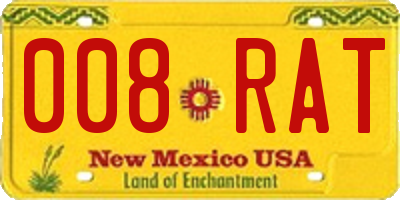 NM license plate 008RAT