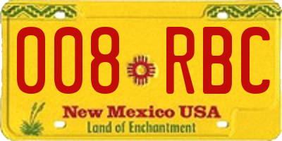 NM license plate 008RBC