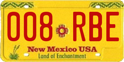 NM license plate 008RBE
