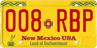 NM license plate 008RBP