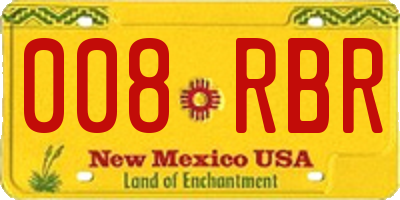 NM license plate 008RBR