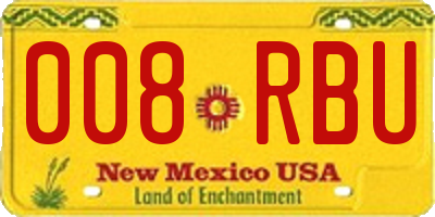 NM license plate 008RBU