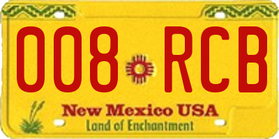 NM license plate 008RCB