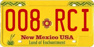 NM license plate 008RCI