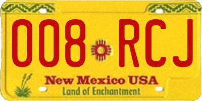 NM license plate 008RCJ