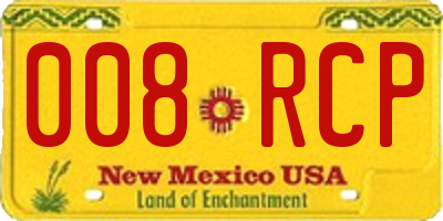 NM license plate 008RCP