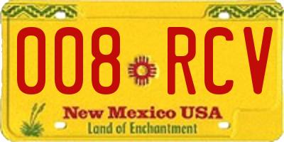 NM license plate 008RCV