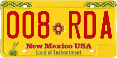 NM license plate 008RDA
