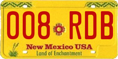 NM license plate 008RDB