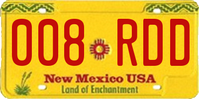 NM license plate 008RDD