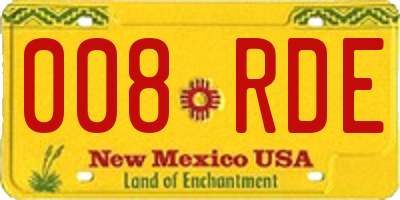 NM license plate 008RDE