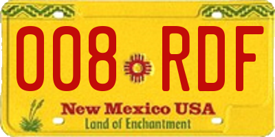 NM license plate 008RDF