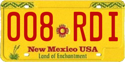 NM license plate 008RDI